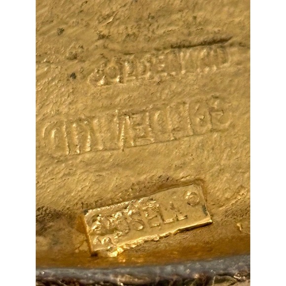 Frederick Mosell SIgned Retro Goldtone Runway Collar Necklace - Picture 10 of 10